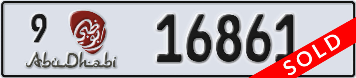 abu dhabi License Plate Number 16861 Code 9