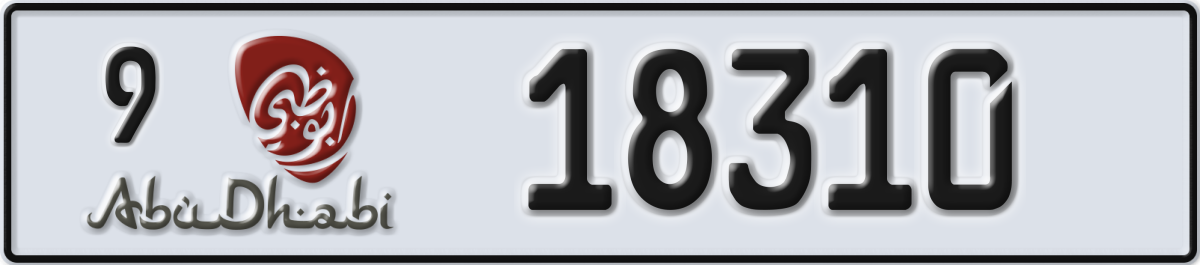 abu dhabi License Plate Number 18310 Code 9