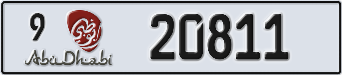 abu dhabi License Plate Number 20811 Code 9