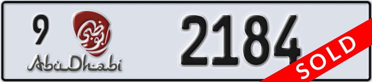 abu dhabi License Plate Number 2184 Code 9