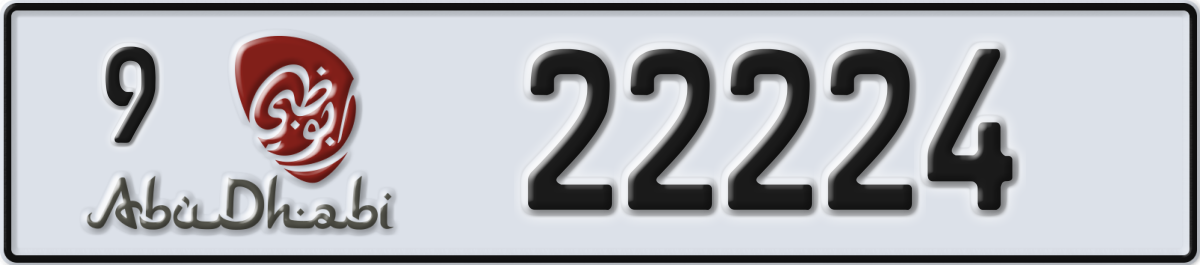 abu dhabi License Plate Number 22224 Code 9