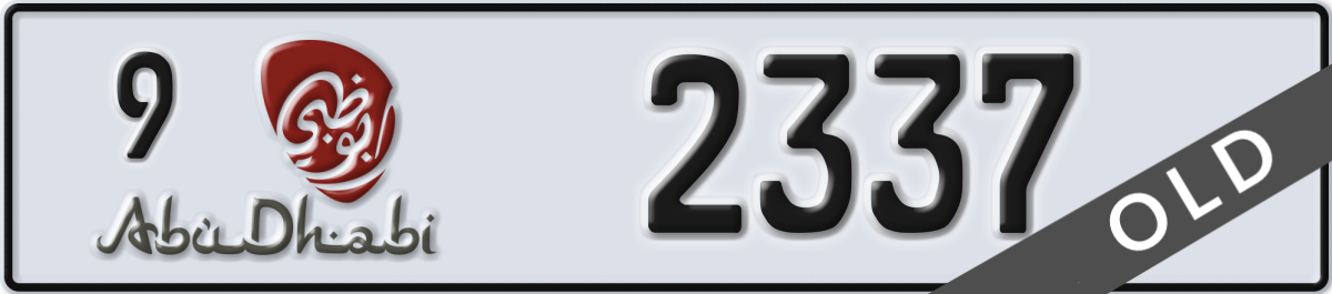 abu dhabi License Plate Number 2337 Code 9