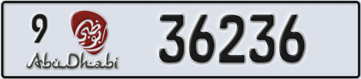 abu dhabi License Plate Number 36236 Code 9