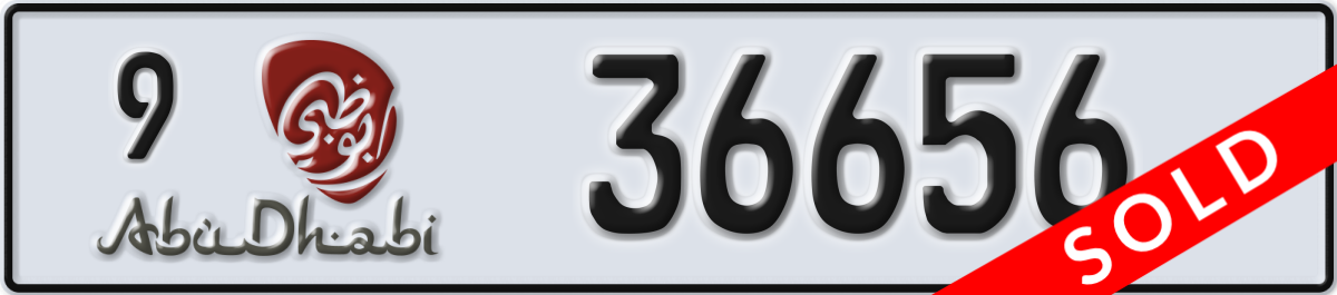 abu dhabi License Plate Number 36656 Code 9