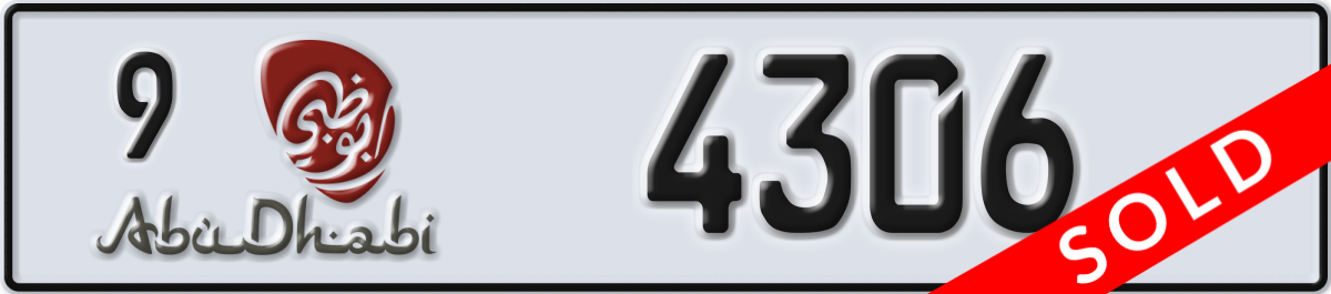 abu dhabi License Plate Number 4306 Code 9