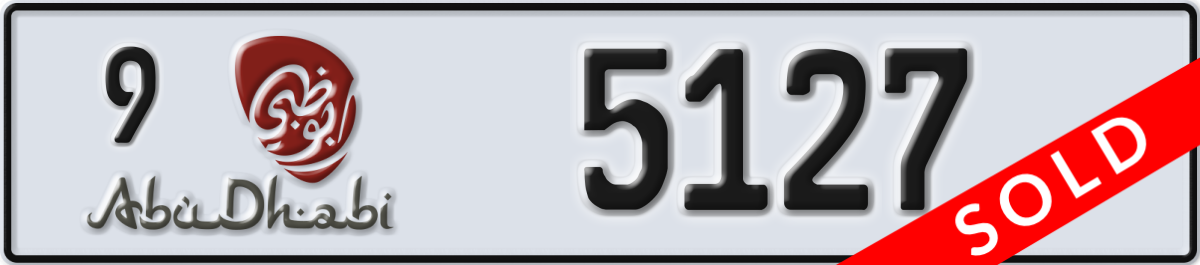 abu dhabi License Plate Number 5127 Code 9