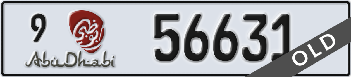 abu dhabi License Plate Number 56631 Code 9