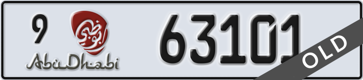 abu dhabi License Plate Number 63101 Code 9