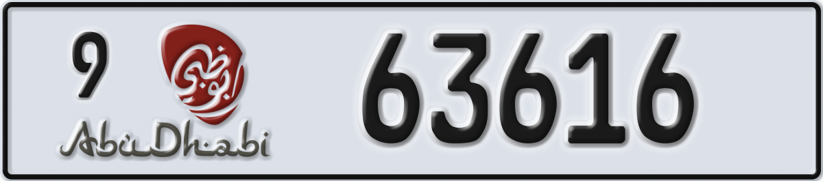 abu dhabi License Plate Number 63616 Code 9