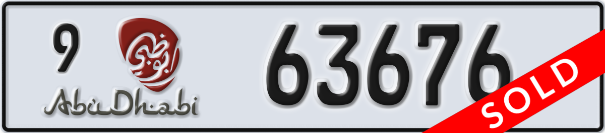 abu dhabi License Plate Number 63676 Code 9