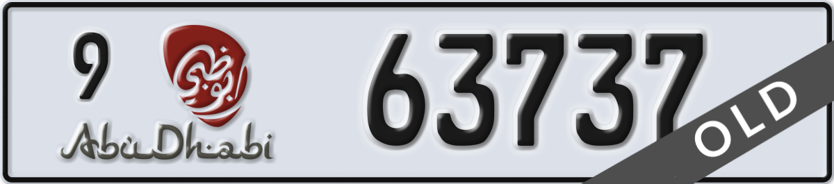 abu dhabi License Plate Number 63737 Code 9