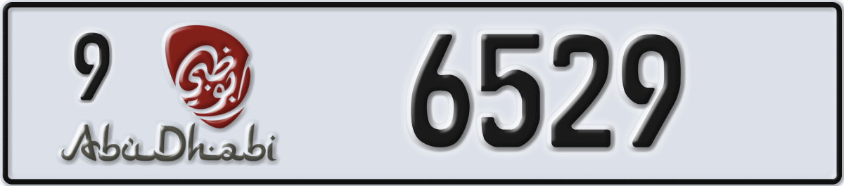 abu dhabi License Plate Number 6529 Code 9