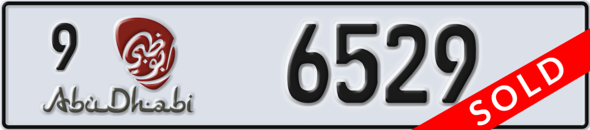 abu dhabi License Plate Number 6529 Code 9