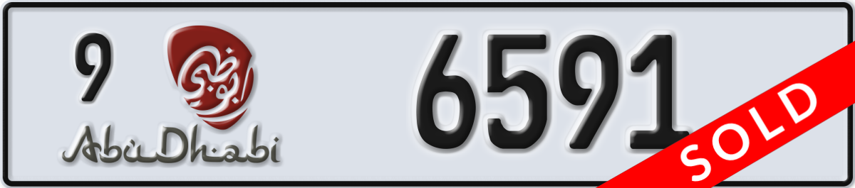 abu dhabi License Plate Number 6591 Code 9