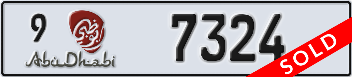abu dhabi License Plate Number 7324 Code 9