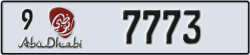 abu dhabi - code - 9 - number -7773