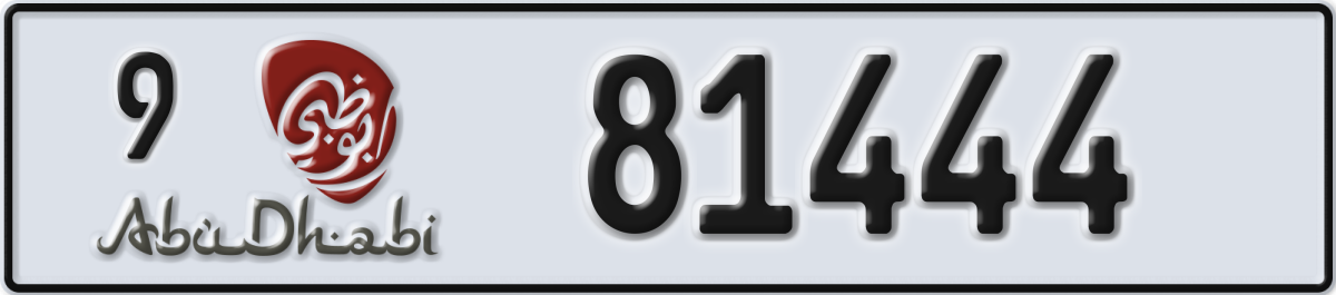 abu dhabi License Plate Number 81444 Code 9