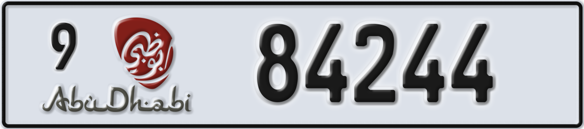 abu dhabi License Plate Number 84244 Code 9