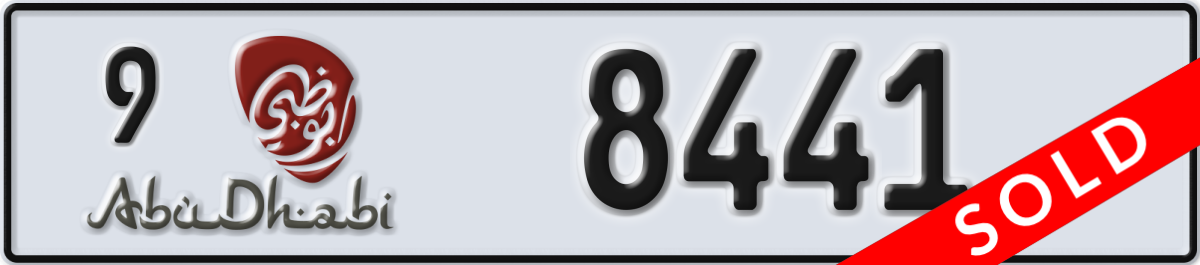 abu dhabi License Plate Number 8441 Code 9