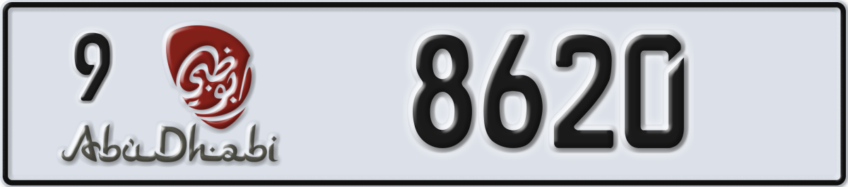 abu dhabi License Plate Number 8620 Code 9