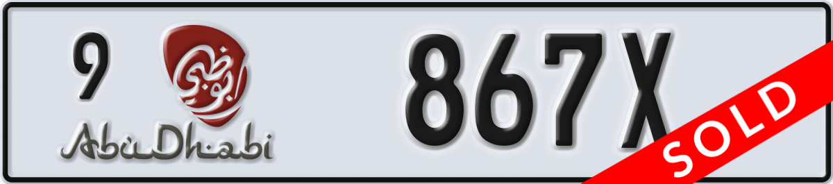 abu dhabi License Plate Number 867X Code 9