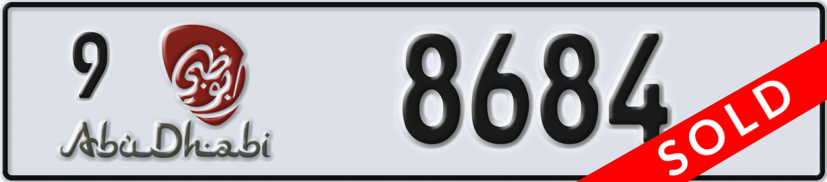 abu dhabi License Plate Number 8684 Code 9