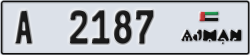 ajman - code - A - number -2187