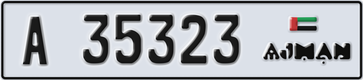 ajman License Plate Number 35323 Code A
