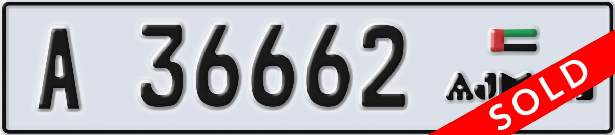 ajman License Plate Number 36662 Code A