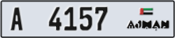 ajman - code - A - number -4157