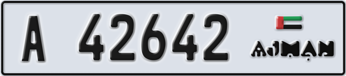 ajman License Plate Number 42642 Code A