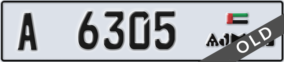 ajman License Plate Number 6305 Code A