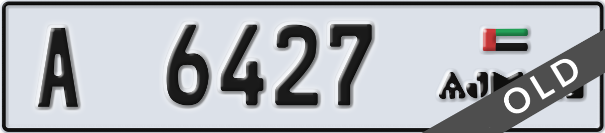 ajman License Plate Number 6427 Code A