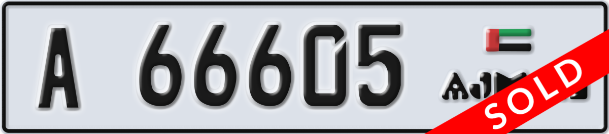 ajman License Plate Number 66605 Code A