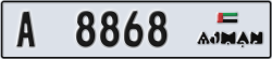 ajman - code - A - number -8868