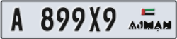 ajman - code - A - number -899X9