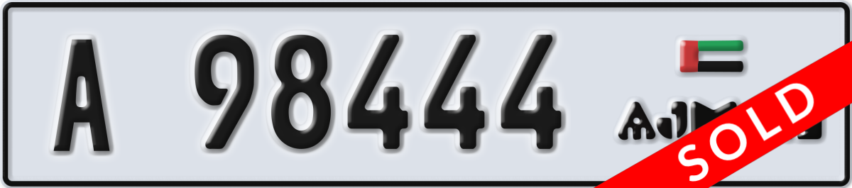 ajman License Plate Number 98444 Code A