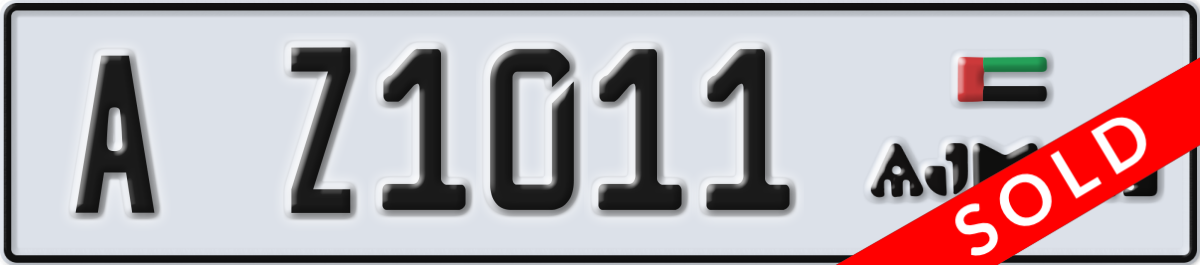 ajman License Plate Number Z1011 Code A