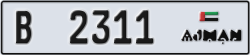 ajman - code - B - number -2311