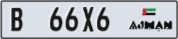 ajman - code - B - number -66X6