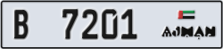 ajman - code - B - number -7201