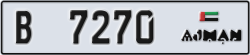 ajman - code - B - number -7270