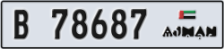 ajman - code - B - number -78687