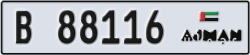ajman - code - B - number -88116