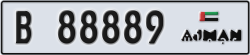 ajman - code - B - number -88889