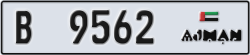 ajman - code - B - number -9562