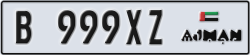 ajman - code - B - number -999XZ