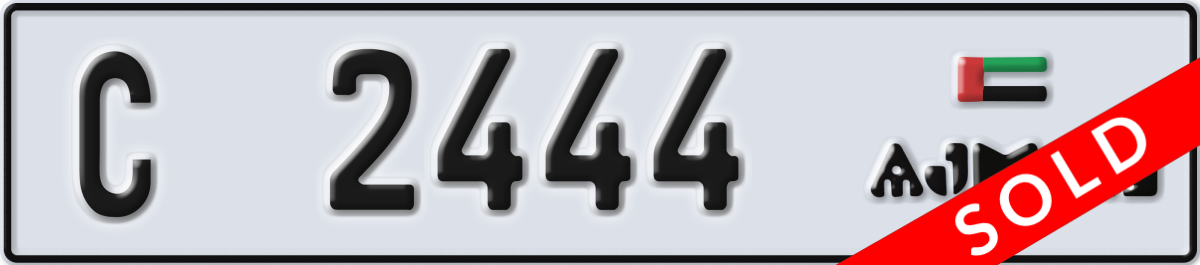 ajman License Plate Number 2444 Code C