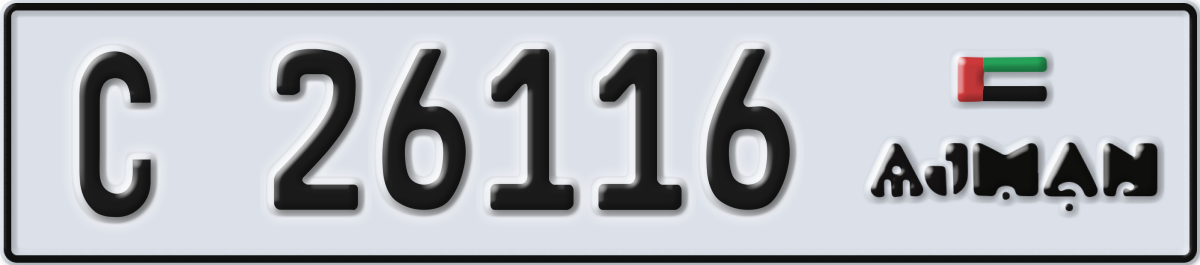 ajman License Plate Number 26116 Code C