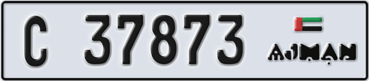 ajman License Plate Number 37873 Code C